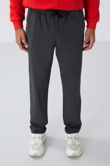 Tommy Life Classic Embroidered Anthracite-Melange Men's Tracksuit Bottom 