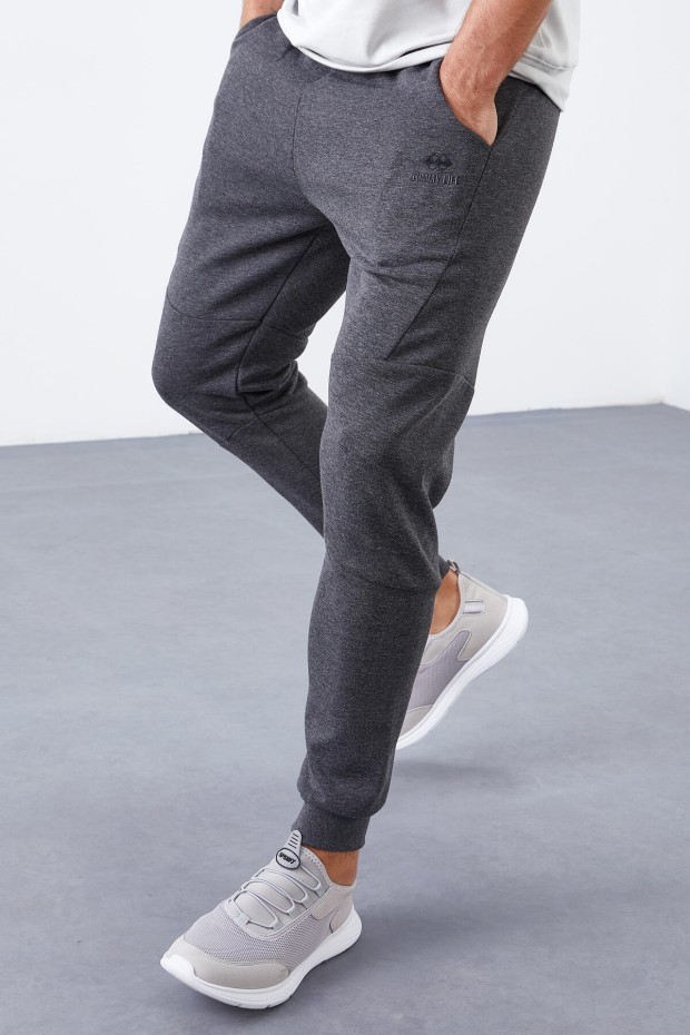Tommy Life Reverse Zipper Anthracite-Melange Men's Tracksuit Bottom
