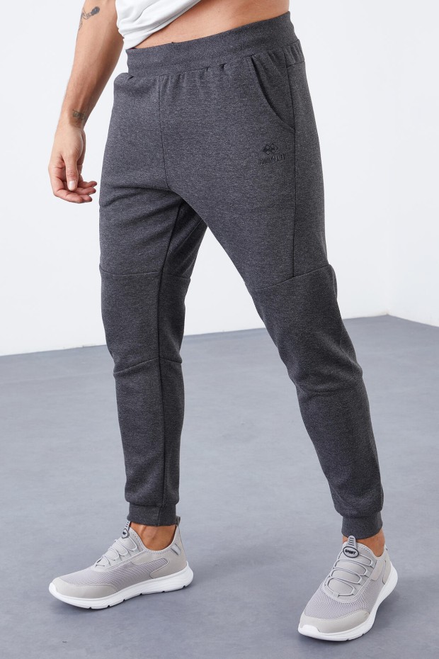 Tommy Life Reverse Zipper Anthracite-Melange Men's Tracksuit Bottom