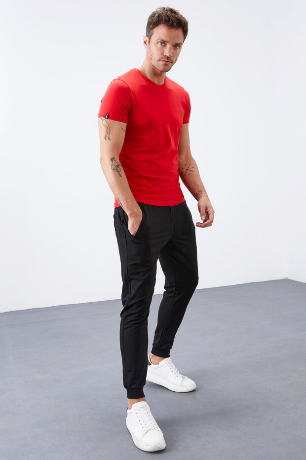 Tommy Life Zipper Pocket Black Men's Tracksuit Bottom - 3