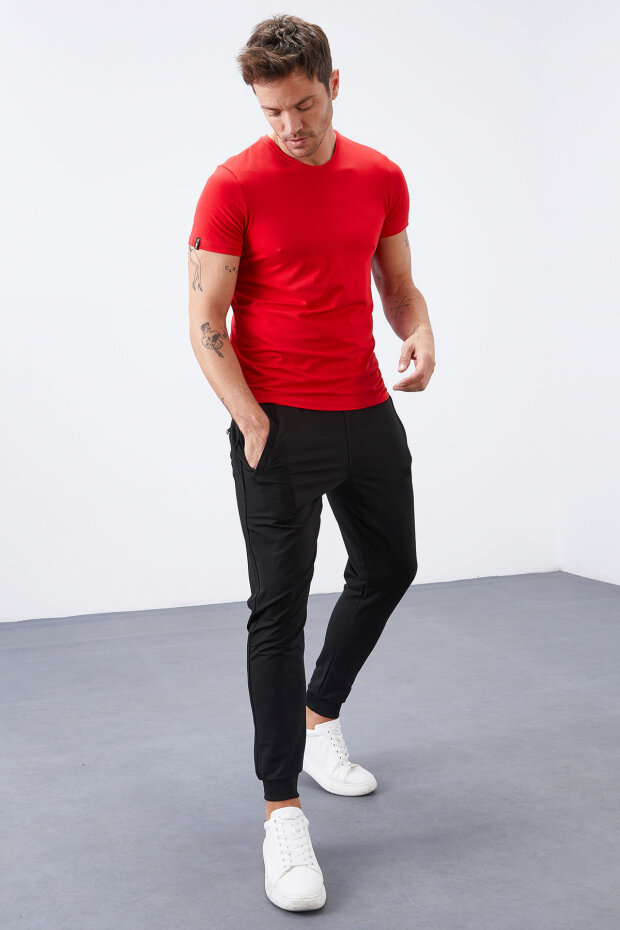 Tommy Life Zipper Pocket Black Men's Tracksuit Bottom - 5