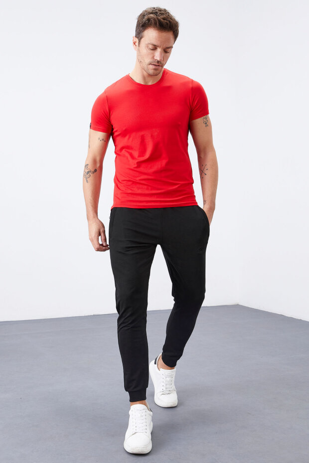 Tommy Life Zipper Pocket Black Men's Tracksuit Bottom - 7