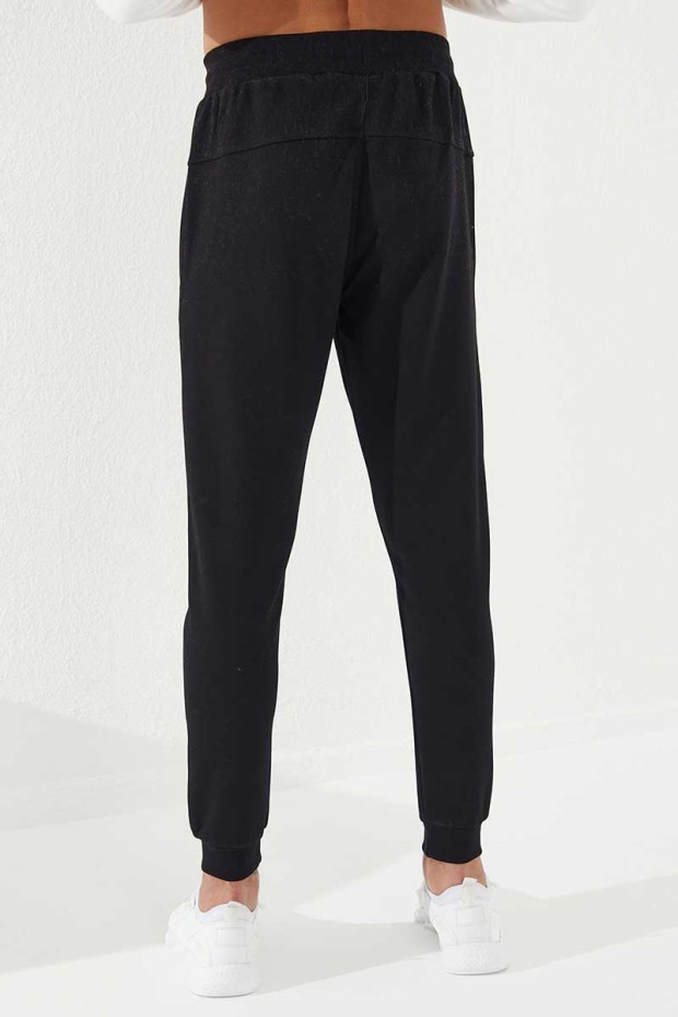 Specific Zipper Pocket Black Men's Tracksuit Bottom