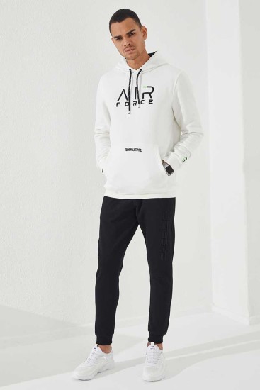 Specific Zipper Pocket Black Men's Tracksuit Bottom - Thumbnail