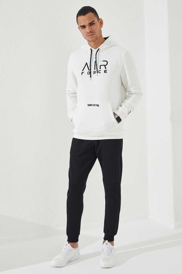 Specific Zipper Pocket Black Men's Tracksuit Bottom