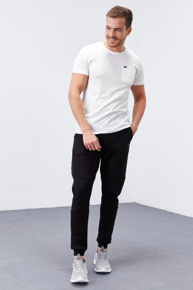 Tommy Life Reverse Zipper Black Men's Tracksuit Bottom
