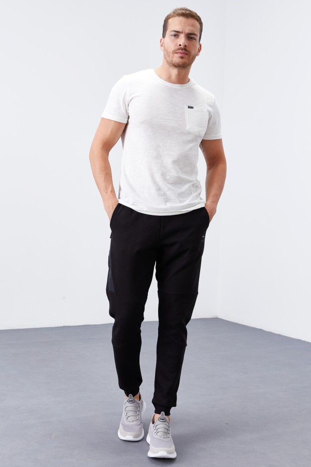Tommy Life Reverse Zipper Black Men's Tracksuit Bottom