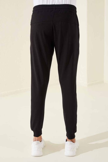 Tommy Life Sports Printed Black-White Men's Tracksuit Bottom - Thumbnail