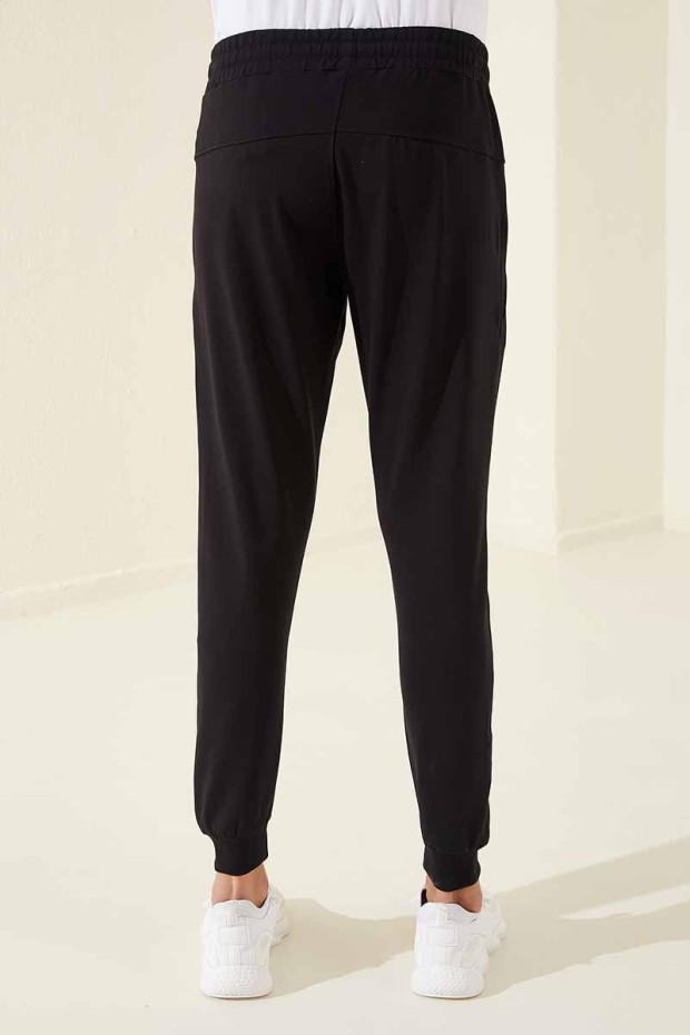 Tommy Life Sports Printed Black-White Men's Tracksuit Bottom