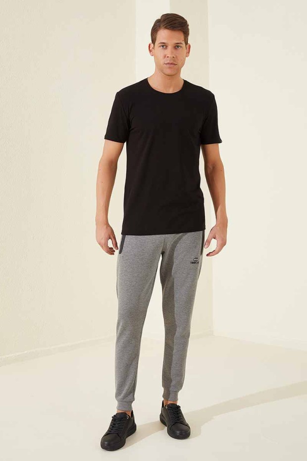 Tommy Life Zip Pocket Grey-Melange Men's Tracksuit Bottom