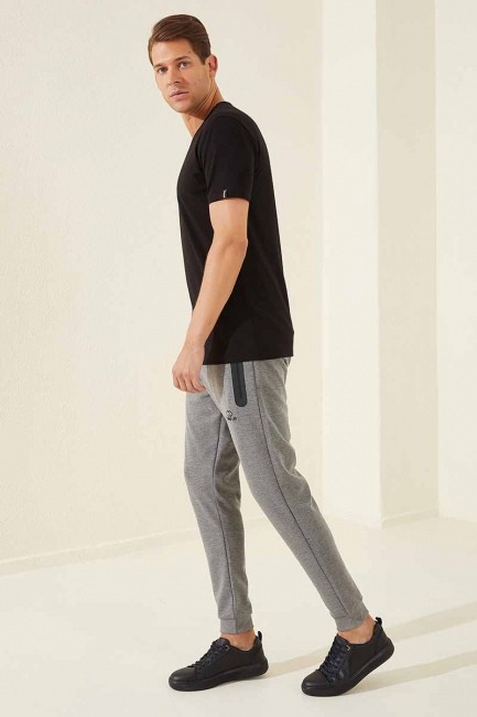 Tommy Life Zip Pocket Grey-Melange Men's Tracksuit Bottom