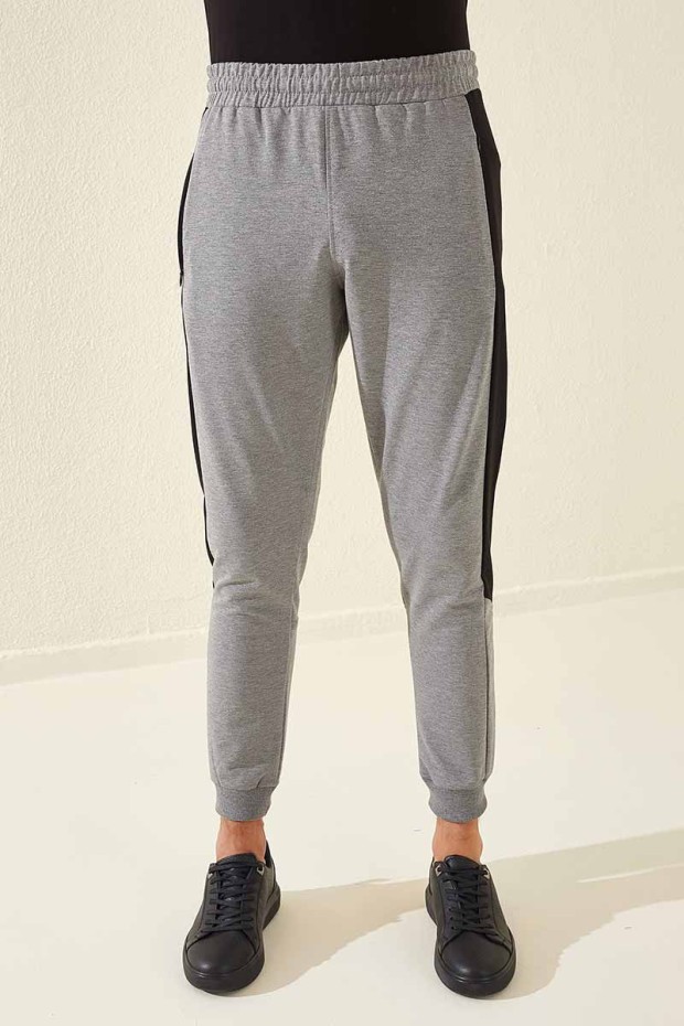 Tommy Life Printed Side Grey-Melange Men's Tracksuit Bottom