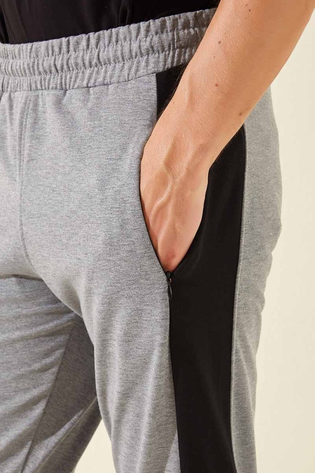 Tommy Life Printed Side Grey-Melange Men's Tracksuit Bottom