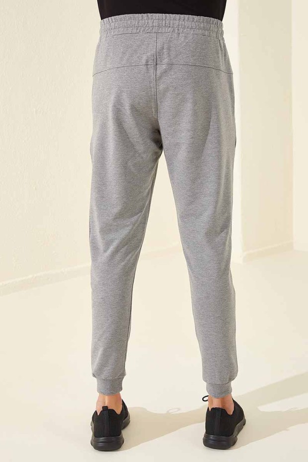 Tommy Life Sports Printed Grey-Melange Men's Tracksuit Bottom