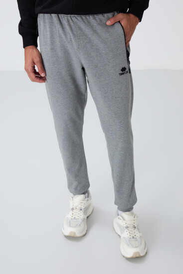 Tommy Life Zipper Pocket Grey-Melange Men's Tracksuit Bottom 