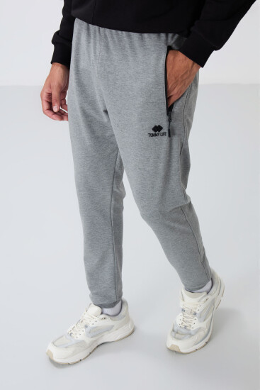 Tommy Life Zipper Pocket Grey-Melange Men's Tracksuit Bottom 