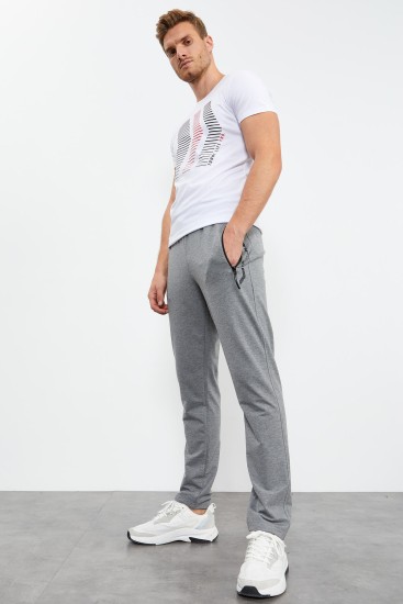Tommy Life Pocket Detailed Grey-Melange Men's Tracksuit Bottom 