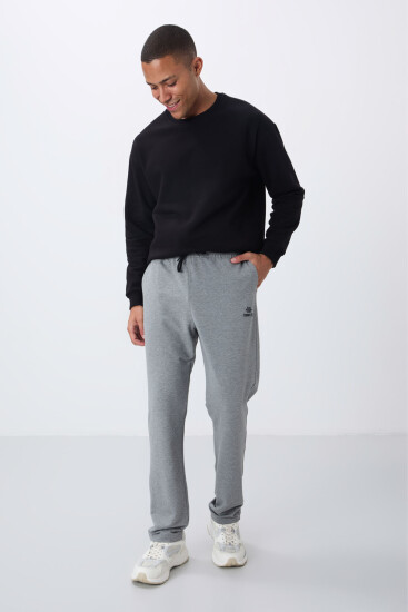 Tommy Life Classic Embroidered Grey-Melange Men's Tracksuit Bottom 