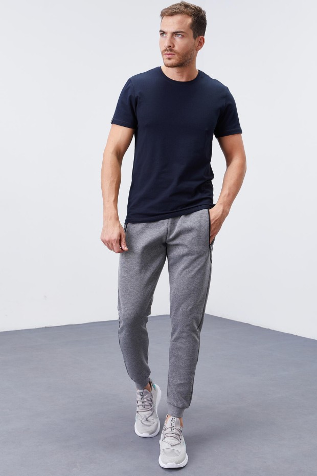 Tommy Life Grey-Melange Men's Tracksuit Bottom