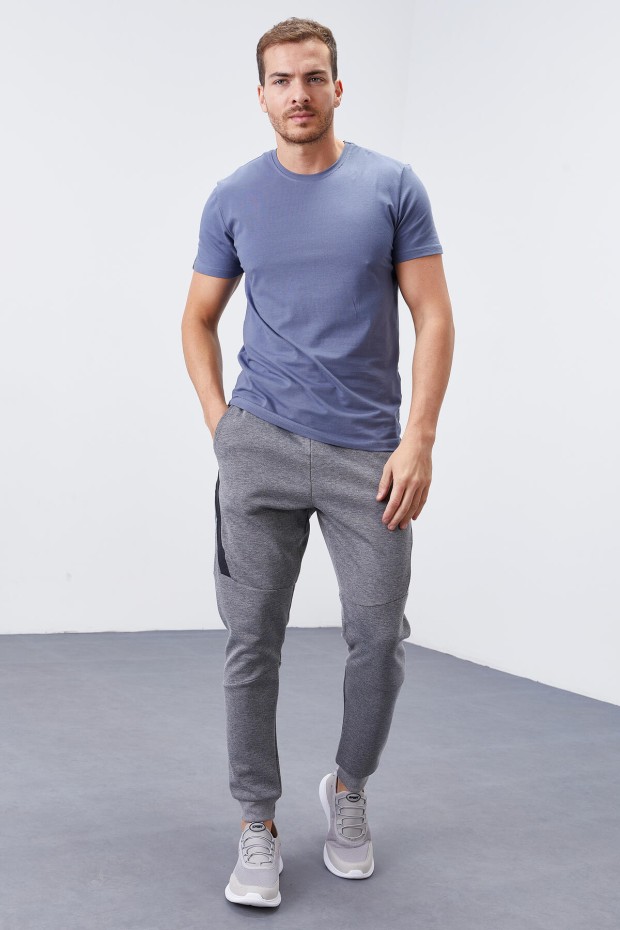 Tommy Life Reverse Zipper Grey-Melange Men's Tracksuit Bottom