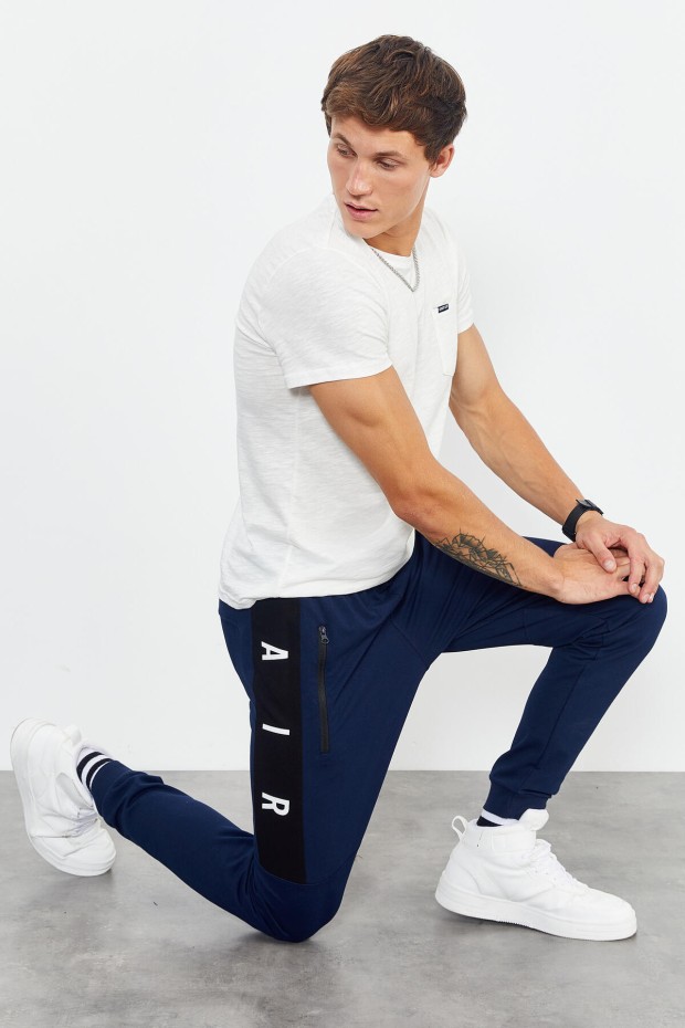 Tommy Life Air Printed Indigo Men's Tracksuit Bottom