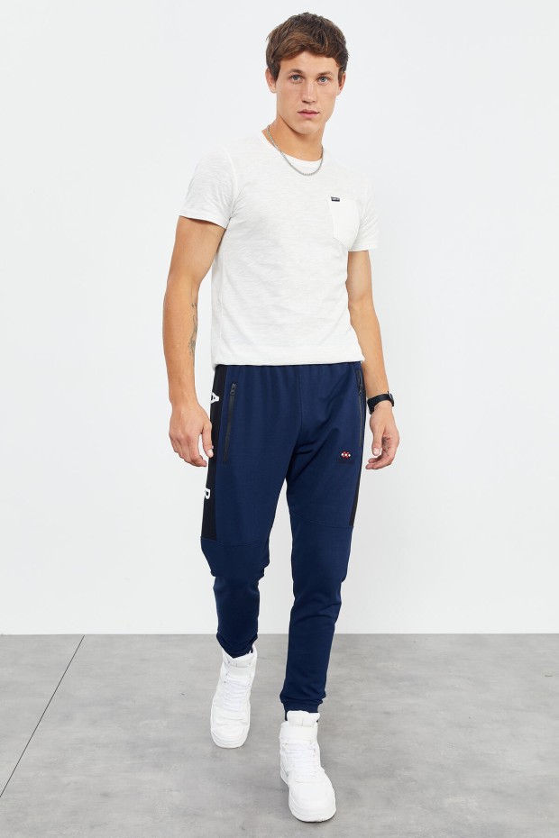 Tommy Life Air Printed Indigo Men's Tracksuit Bottom