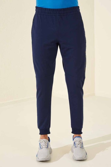Tommy Life Nineteen Printed Indigo Men's Tracksuit Bottom - Thumbnail