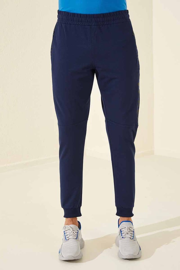 Tommy Life Nineteen Printed Indigo Men's Tracksuit Bottom
