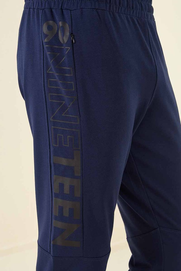 Tommy Life Nineteen Printed Indigo Men's Tracksuit Bottom
