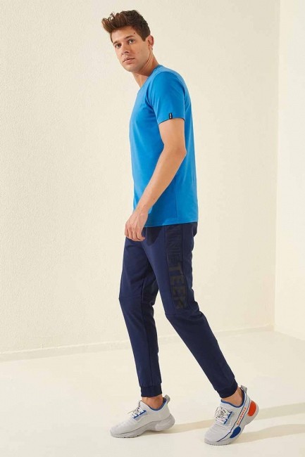 Tommy Life Nineteen Printed Indigo Men's Tracksuit Bottom