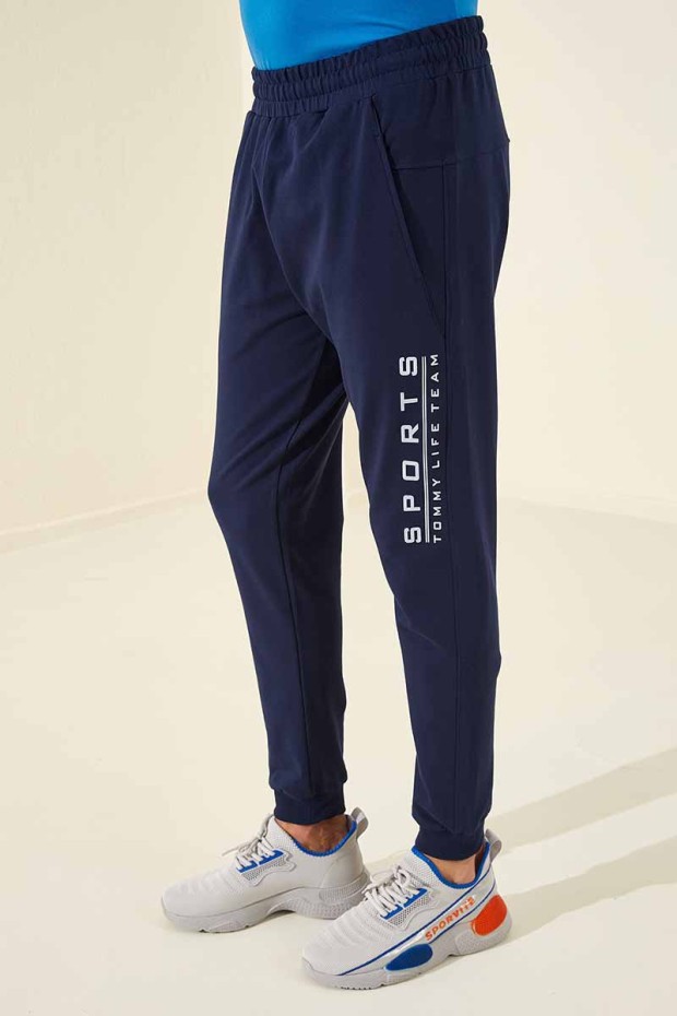 Tommy Life Sports Printed Indigo Men's Tracksuit Bottom