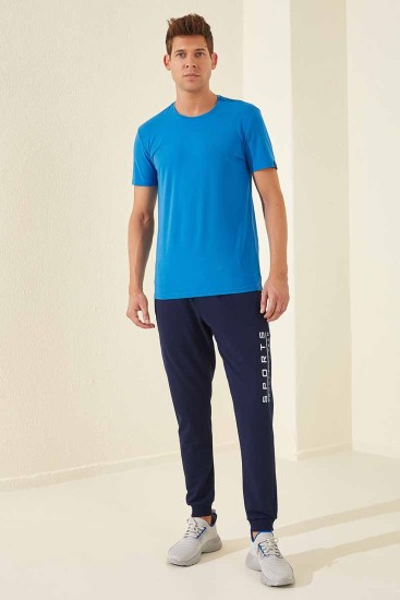 Tommy Life Sports Printed Indigo Men's Tracksuit Bottom - Thumbnail