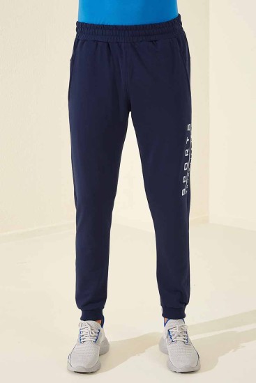 Tommy Life Sports Printed Indigo Men's Tracksuit Bottom - Thumbnail