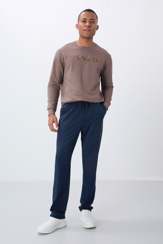 Tommy Life Classic Embroidered Indigo Men's Tracksuit Bottom - 1