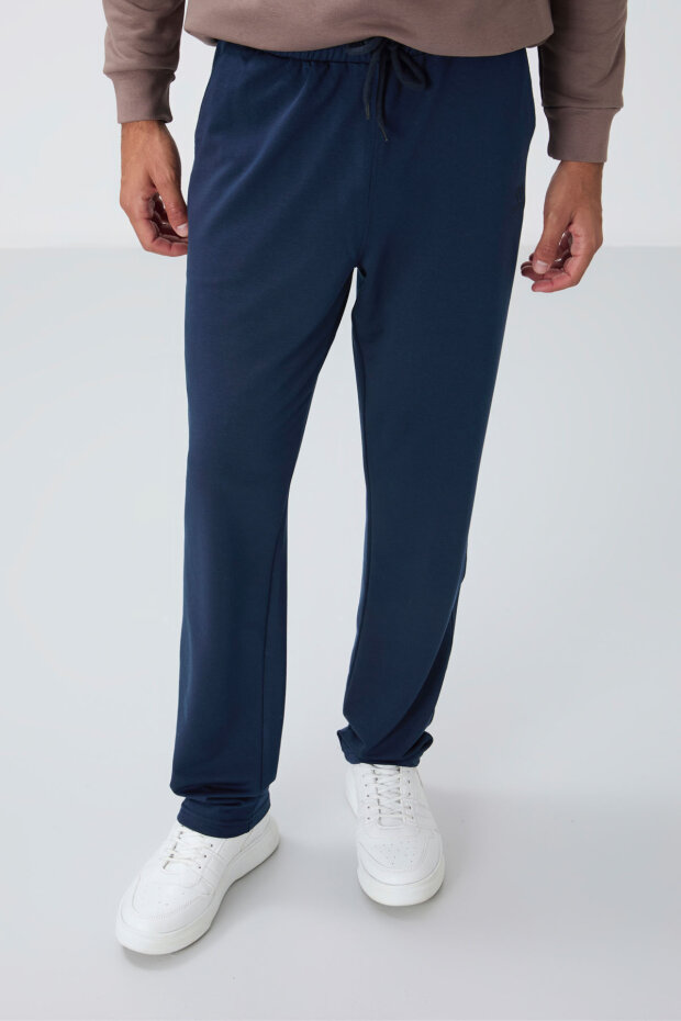 Tommy Life Classic Embroidered Indigo Men's Tracksuit Bottom - 2