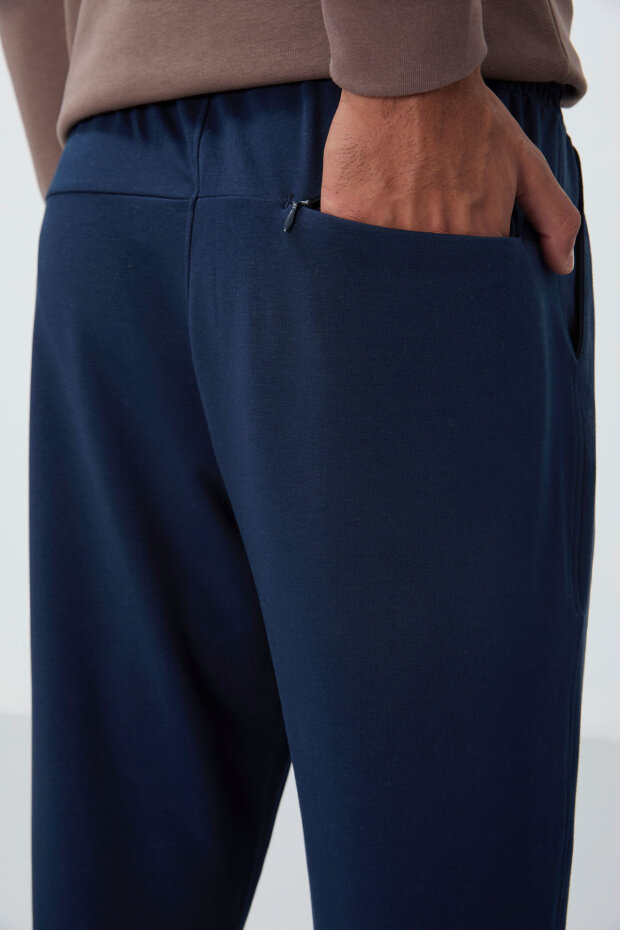 Tommy Life Classic Embroidered Indigo Men's Tracksuit Bottom - 5