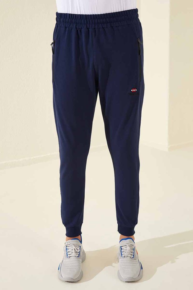 Tommy Life Zipper Pocket Indigo Men's Tracksuit Bottom