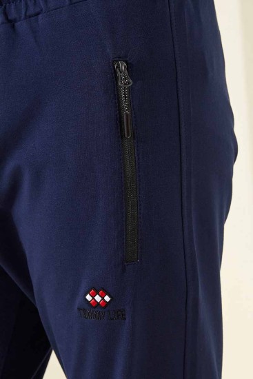 Tommy Life Zipper Pocket Indigo Men's Tracksuit Bottom - Thumbnail
