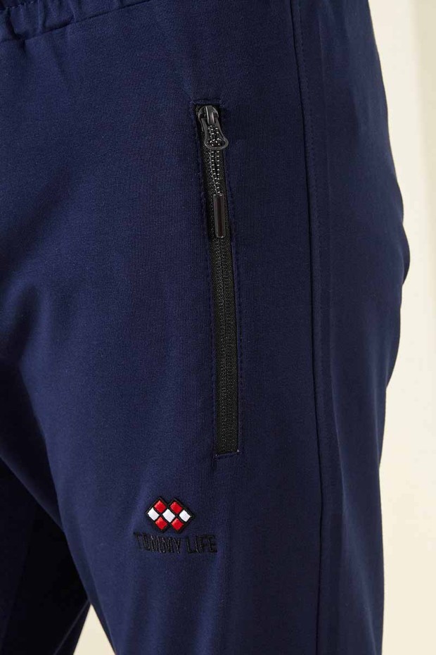 Tommy Life Zipper Pocket Indigo Men's Tracksuit Bottom