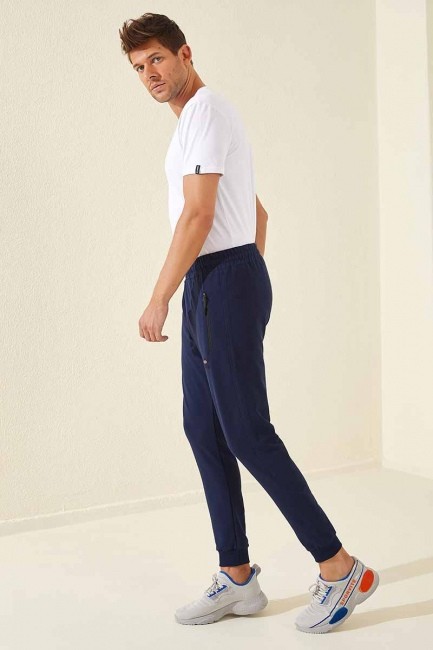 Tommy Life Zipper Pocket Indigo Men's Tracksuit Bottom