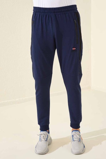 Tommy Life Zipper Pocket Indigo Men's Tracksuit Bottom - Thumbnail
