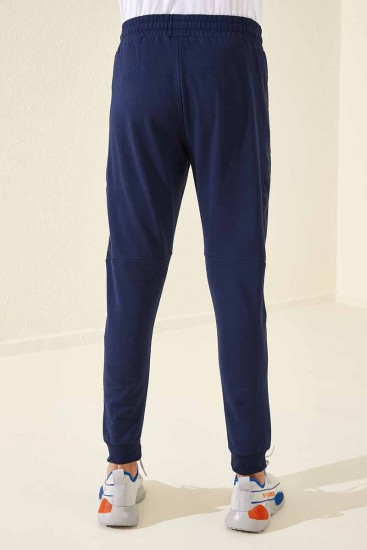 Tommy Life Zipper Pocket Indigo Men's Tracksuit Bottom - Thumbnail