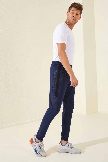 Tommy Life Zipper Pocket Indigo Men's Tracksuit Bottom