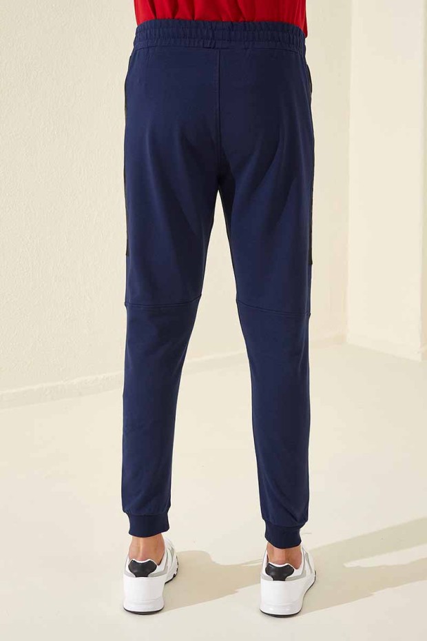 Tommy Life Zipper Pocket Indigo Men's Tracksuit Bottom