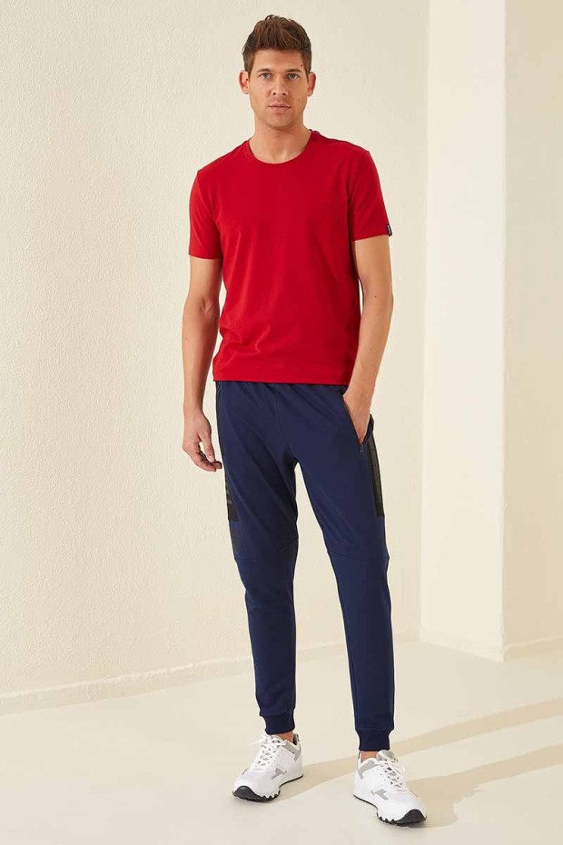 Tommy Life Zipper Pocket Indigo Men's Tracksuit Bottom