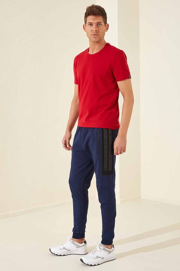 Tommy Life Zipper Pocket Indigo Men's Tracksuit Bottom