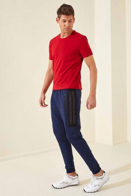 Tommy Life Zipper Pocket Indigo Men's Tracksuit Bottom