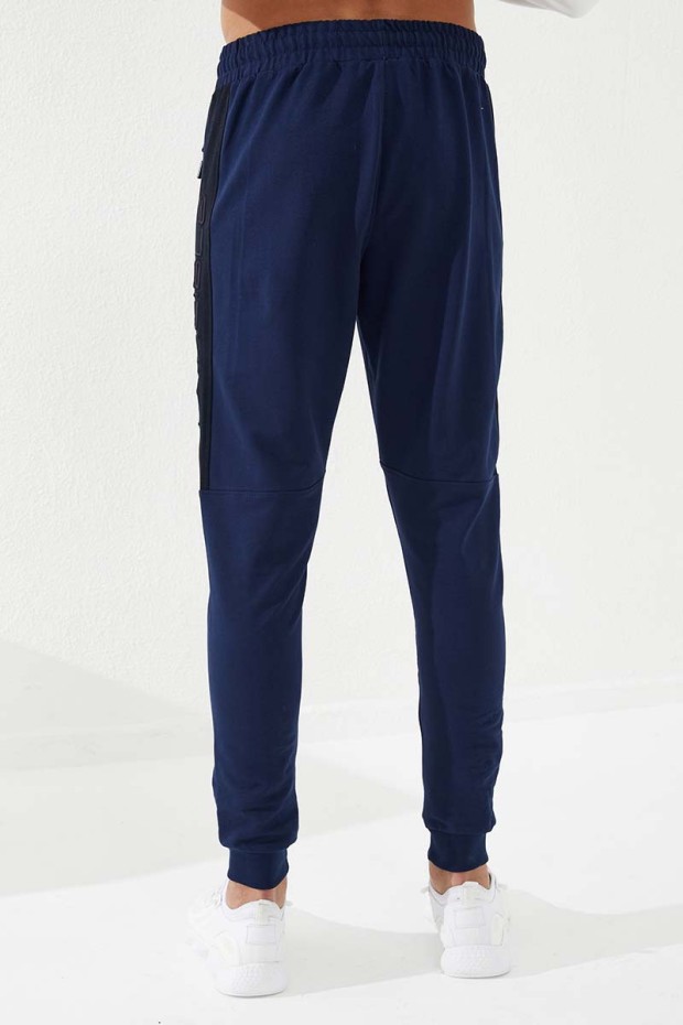 Invincible Side-Printed Indigo Men's Tracksuit Bottom