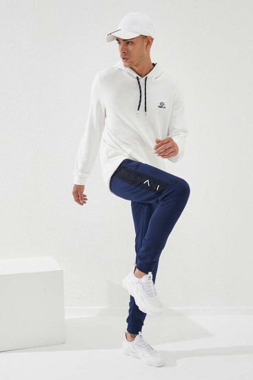 Invincible Side-Printed Indigo Men's Tracksuit Bottom - Thumbnail