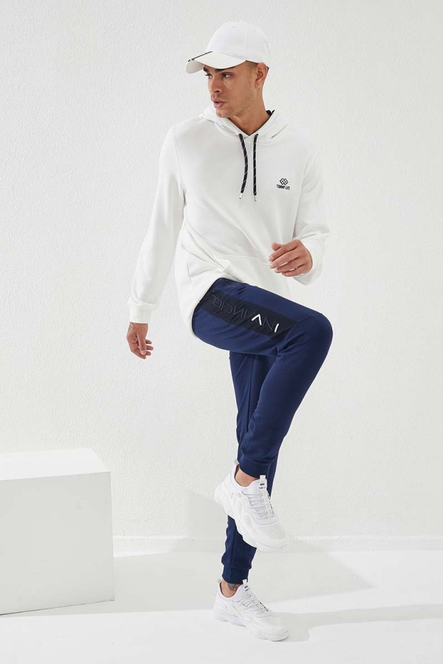 Invincible Side-Printed Indigo Men's Tracksuit Bottom